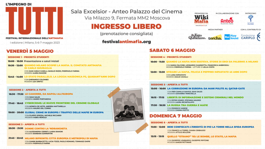 programma 1° edizione festival internazionale dell'antimafia